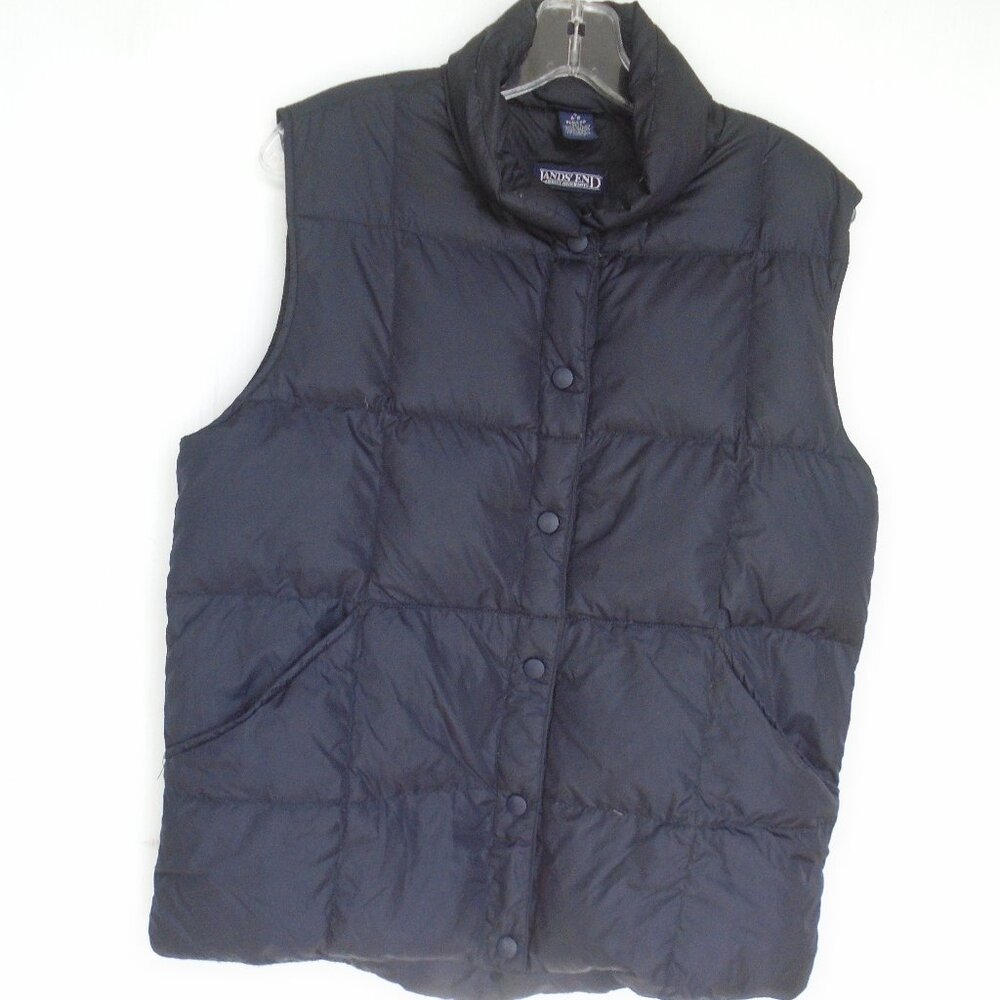 Land's End Goose Down Puffer Vest Womens Size 6 - 8 Black